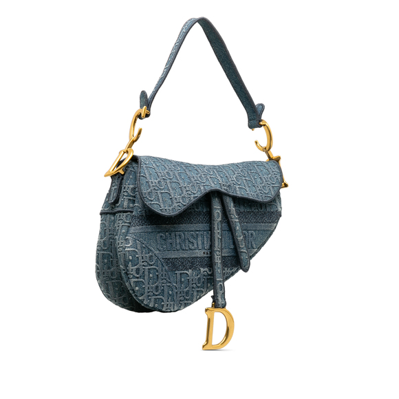 DIOR Oblique Denim Saddle Bag - Picture 2 of 8